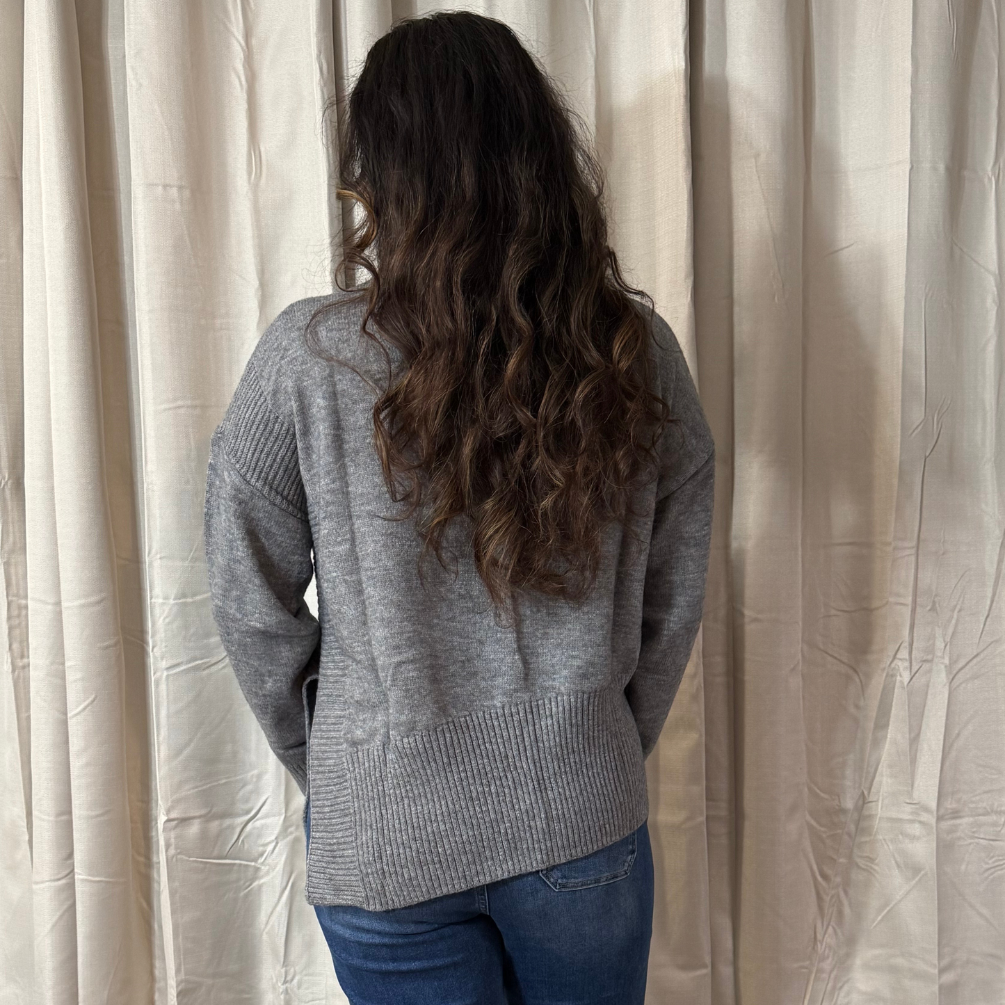 Charcoal Knit Sweater By White Birch