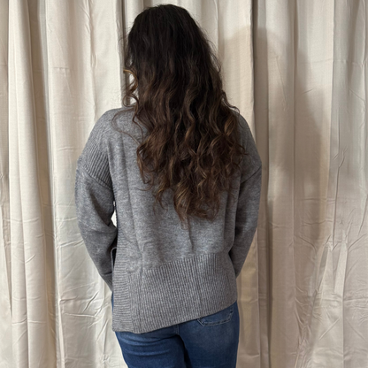 Charcoal Knit Sweater By White Birch