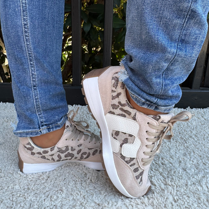 Corkys No Prob Tan Sparkle Leopard Sneaker