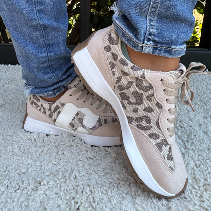 Corkys No Prob Tan Sparkle Leopard Sneaker