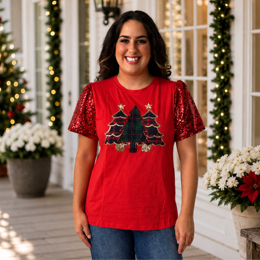 Festive Plaid Forest Princess Top by Emma + Grace - SV Boutique & Co.