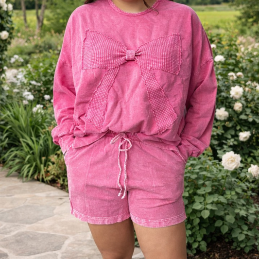 Pink Mineral Wash Shorts