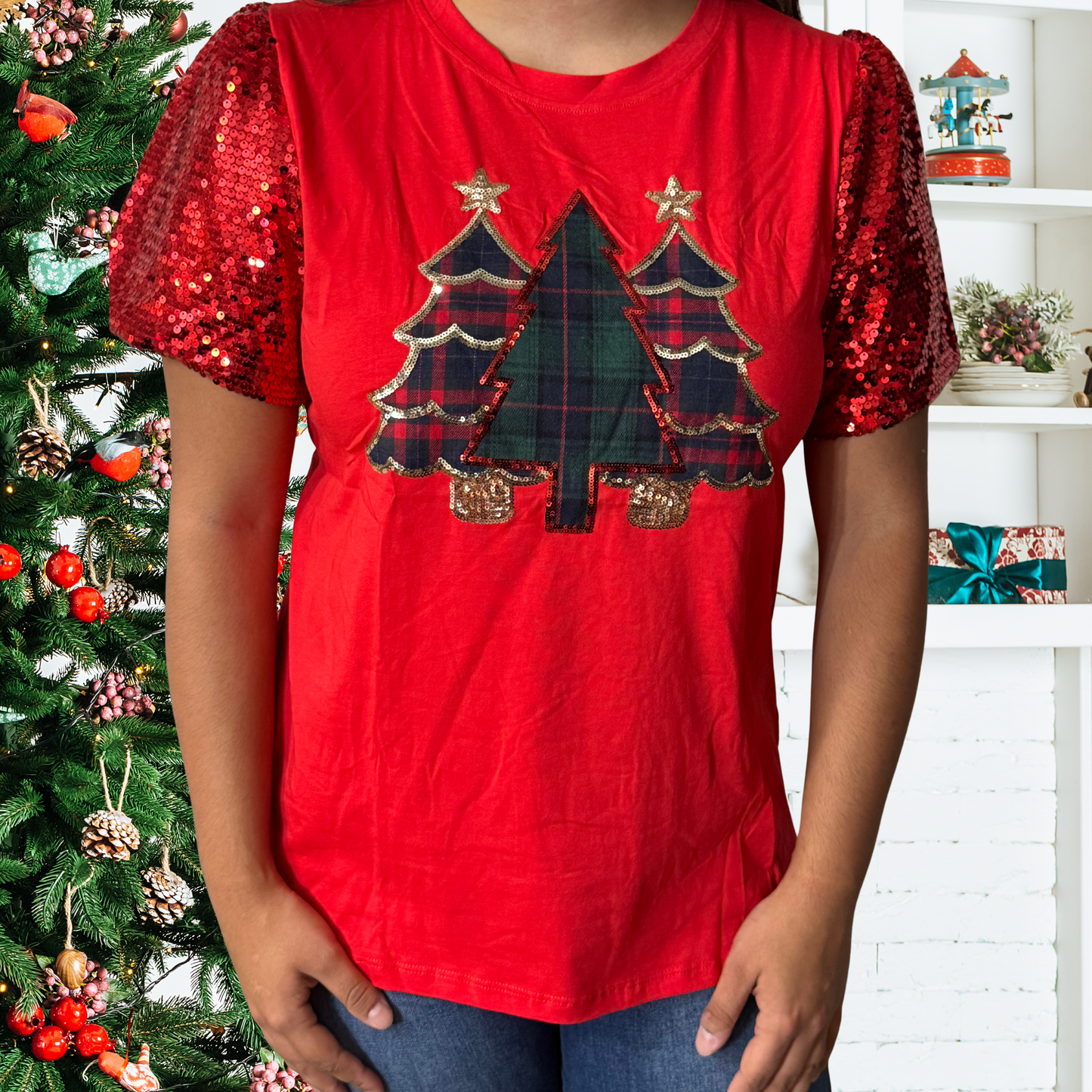 Festive Plaid Forest Princess Top by Emma + Grace