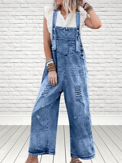 Urban Edge Distressed Denim Overalls - SV Boutique & Co.