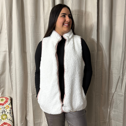 Pink Sherpa Reversible Vest