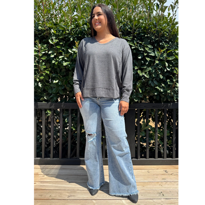 Risen City Stroll Mid Rise Wide Leg Jeans