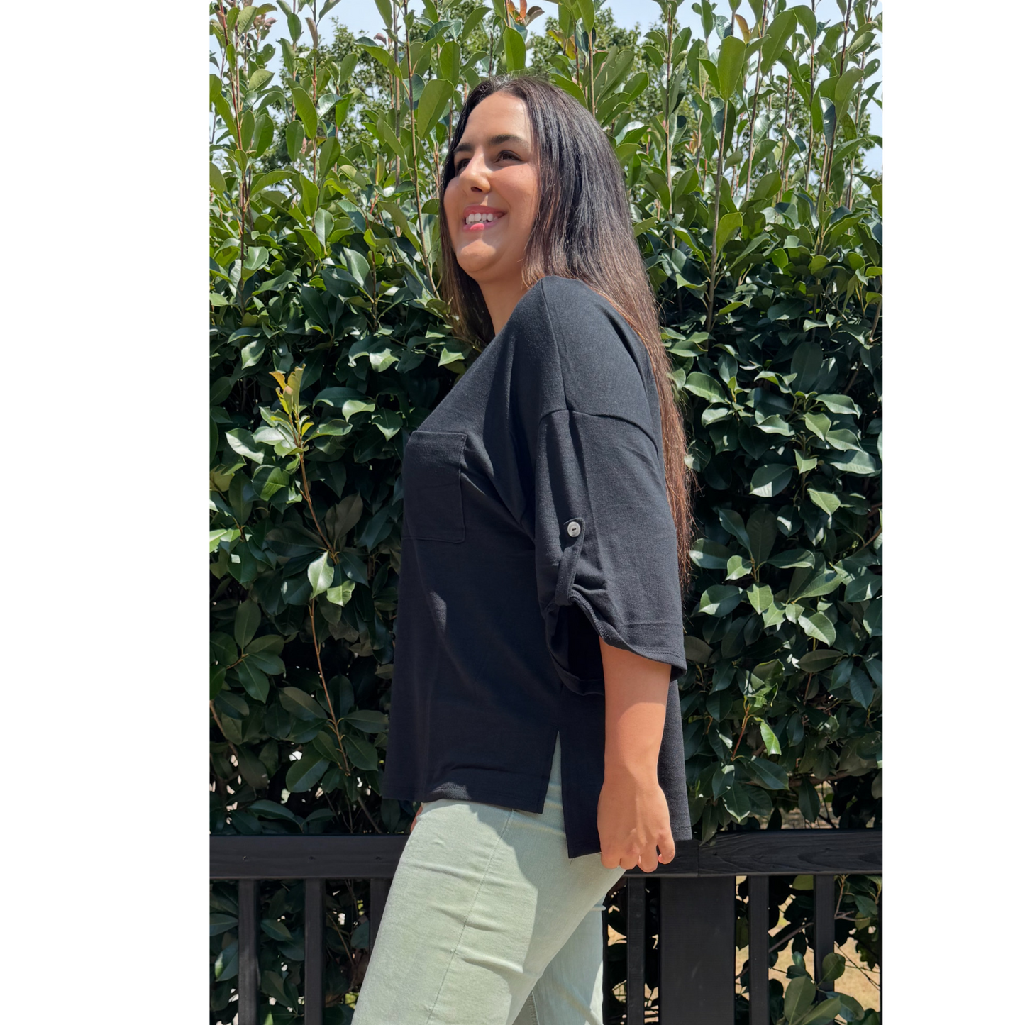 Black Hacci Top 3/4' sleeve Andree By Unit