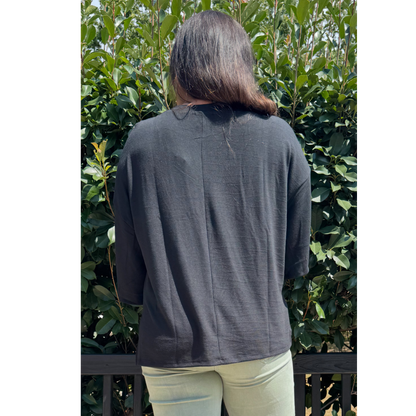 Black Hacci Top 3/4' sleeve Andree By Unit