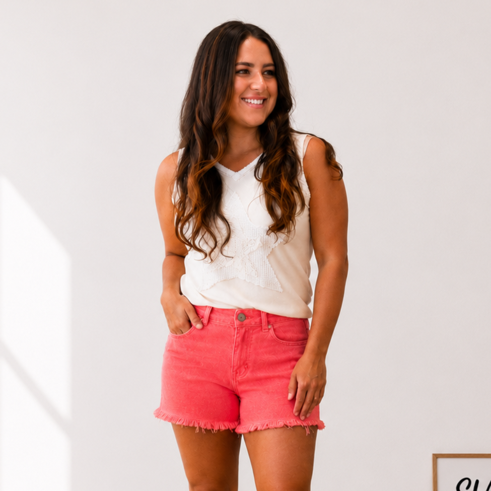 Coral Risen High Rise Tummy Control Shorts - SV Boutique & Co.