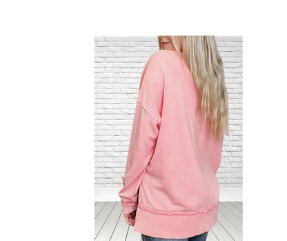 LOVE Raw Hem Hi Low Sweatshirt - SV Boutique & Co.