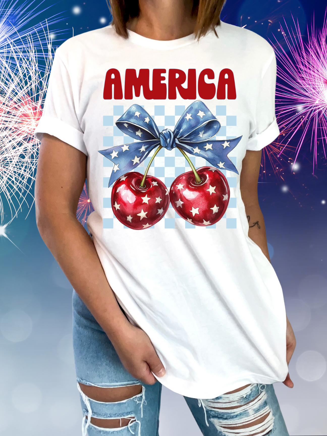 America Star Spangled Cherry Tee