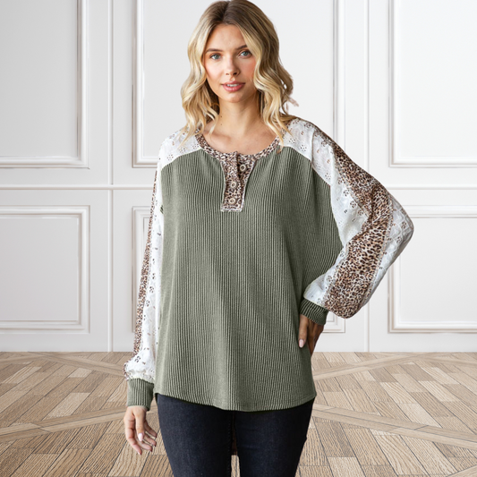 On The Edge Half Button Pullover