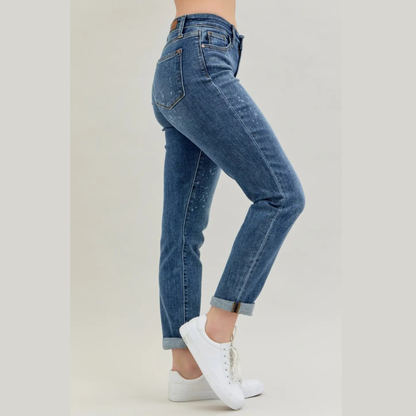 Judy Blue High Rise Bleach Splash Boyfriend