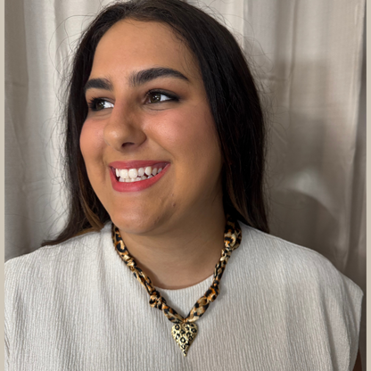 Leopard Heart Scarf Necklace