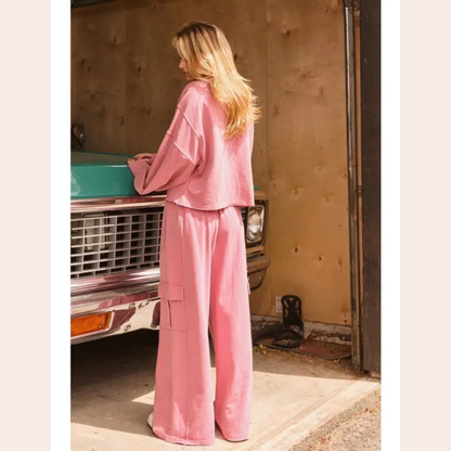 Washed Berry Oversized Sweatshirt And Sweatpants