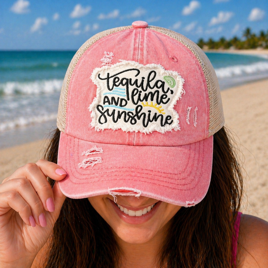 Tequila Lime and Sunshine Pony Cap - SV Boutique & Co.
