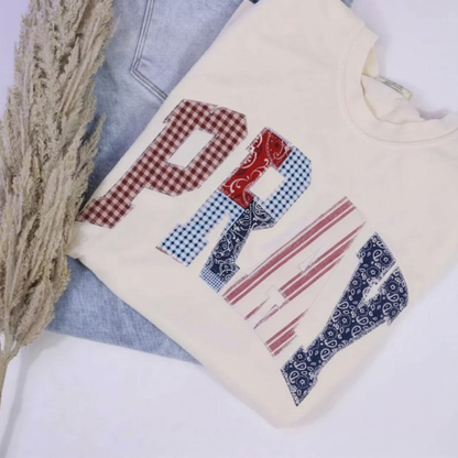 Pray Americana Patch Tee - SV Boutique & Co.