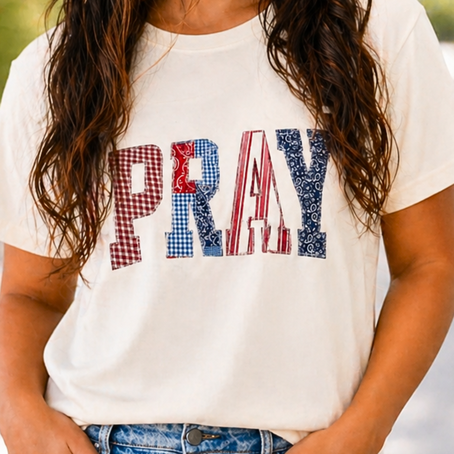 Pray Americana Patch Tee - SV Boutique & Co.