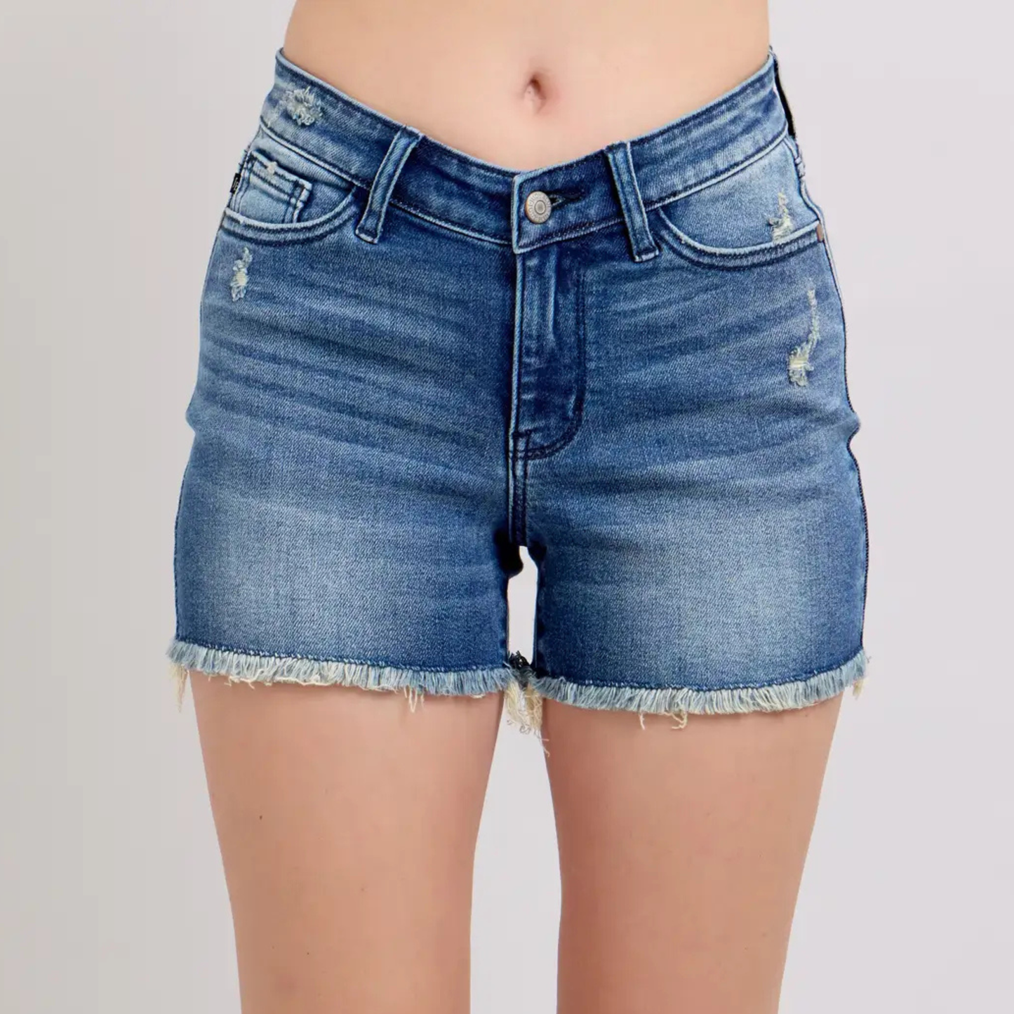 Judy Blue V Front Carefree Fray Denim Short