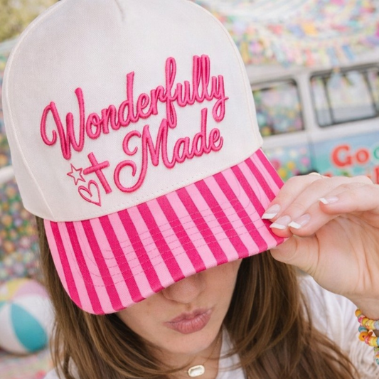 Wonderfully Made Pink Stripe Trucker Hat - SV Boutique & Co.