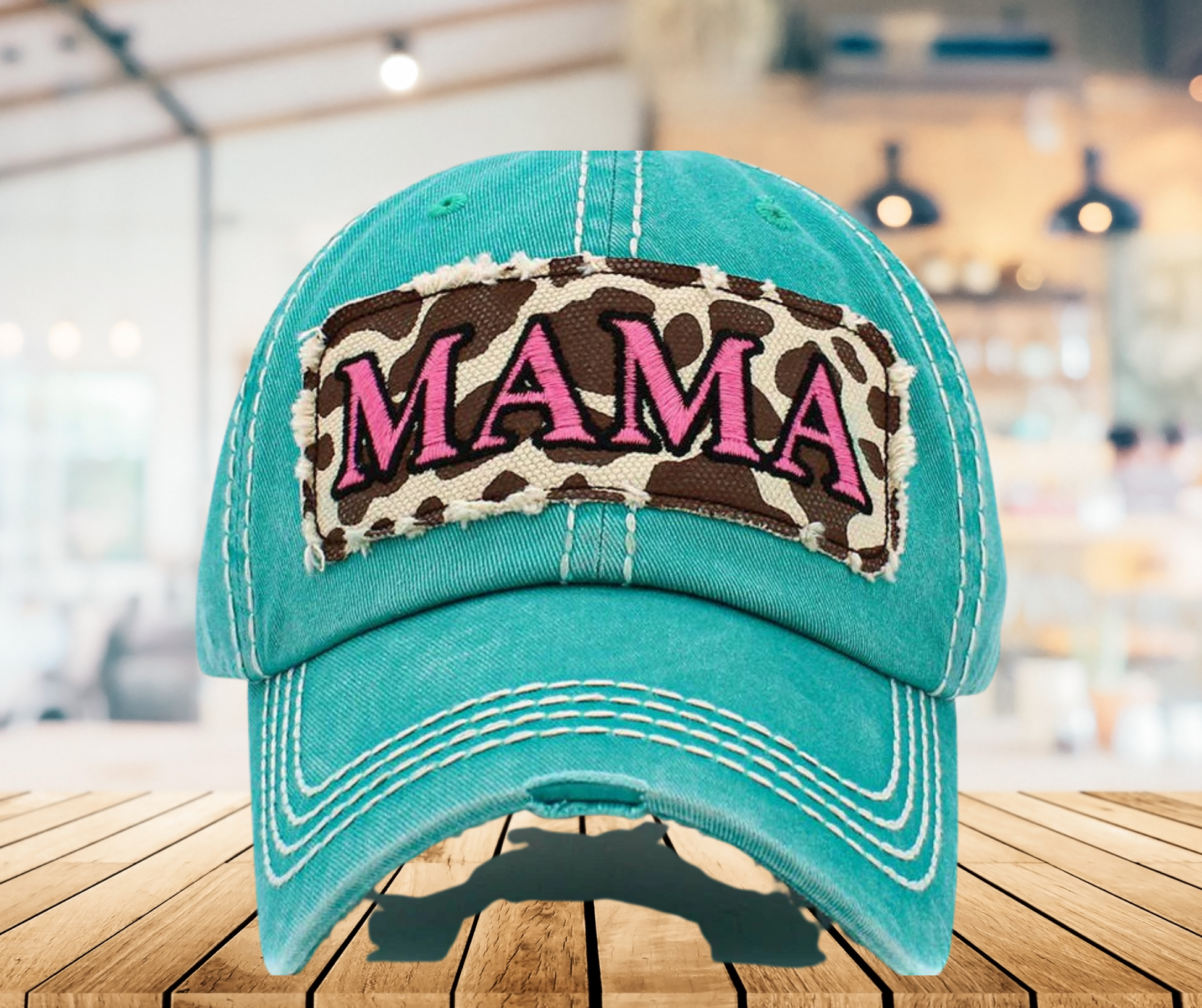 Mama Distressed Leopard Baseball Cap - SV Boutique & Co.