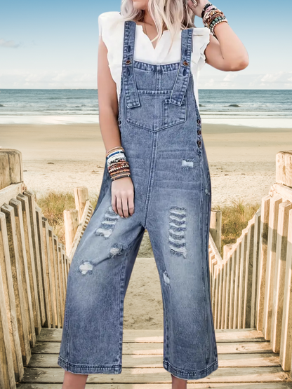Urban Edge Distressed Denim Overalls - SV Boutique & Co.