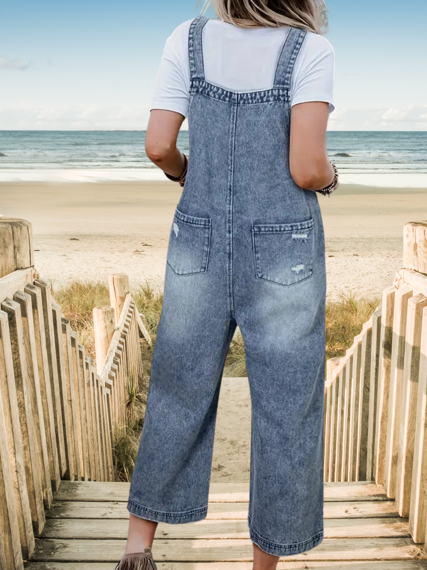 Urban Edge Distressed Denim Overalls - SV Boutique & Co.