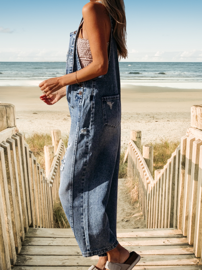 Urban Edge Distressed Denim Overalls - SV Boutique & Co.