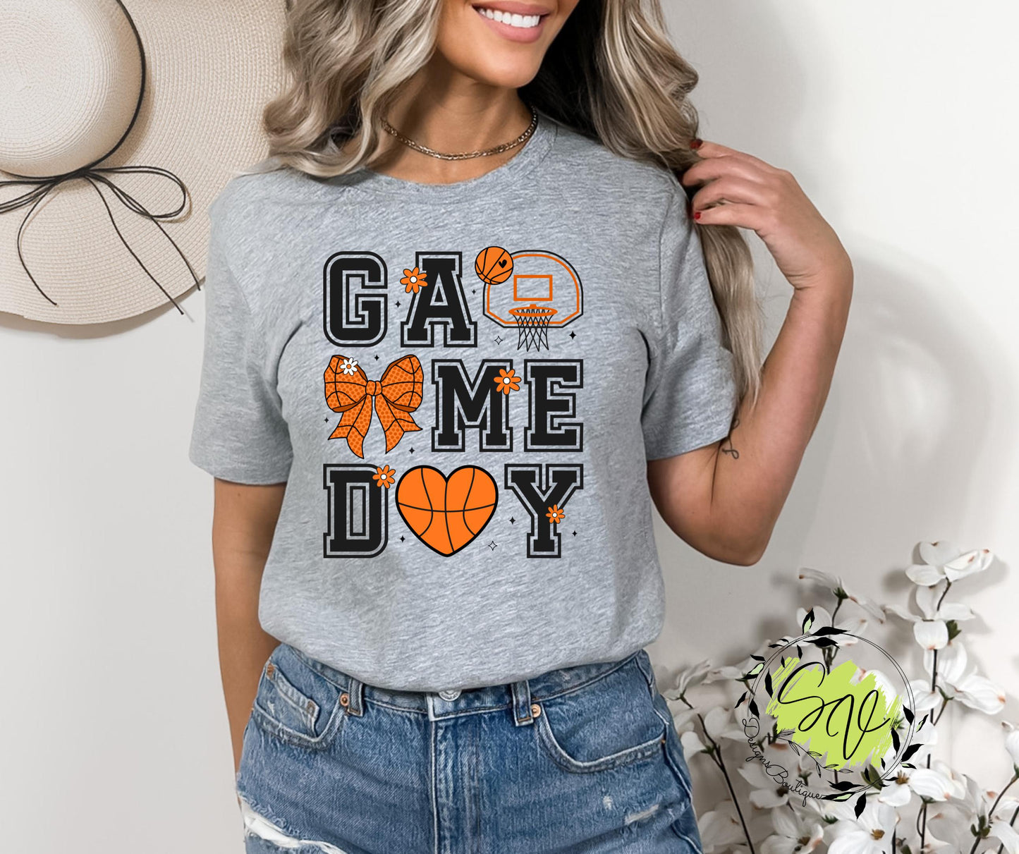 Game Day, Basketball, Basketball Mama, Mom, Cute Basketball Tee, Trendy Mama Tee, Teen, Sports, Basketball Print, Bow, Trending, Women