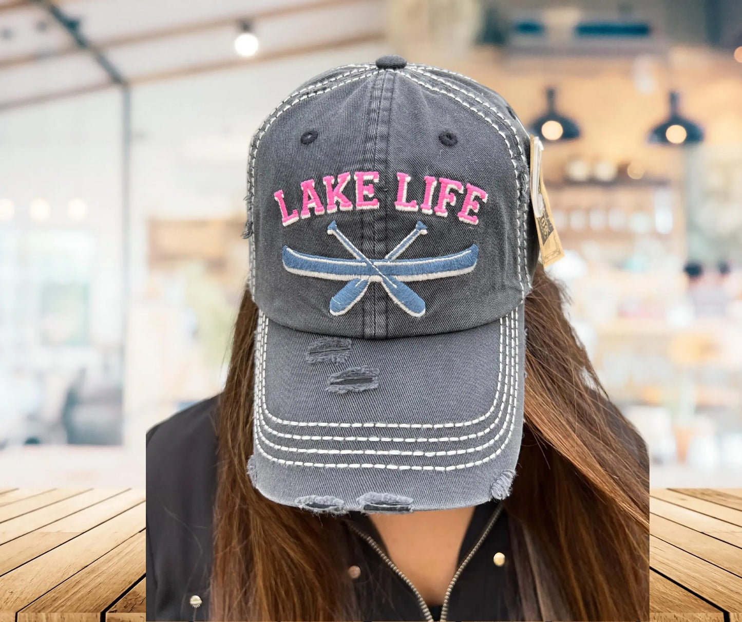 Lake Life Distressed Baseball Cap - SV Boutique & Co.