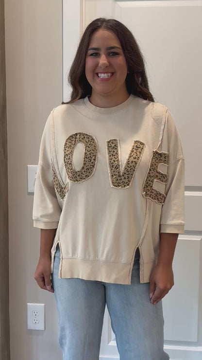 Love Leopard Oversized Pullover
