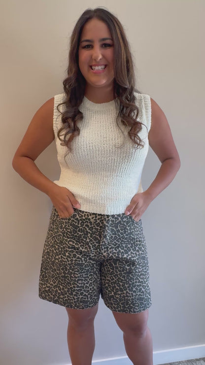 Ivory Sleeveless Knit Top
