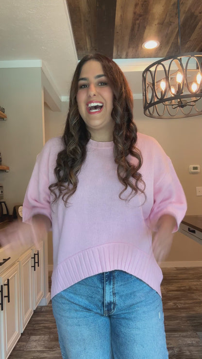 Bubblegum Pink Knit Top