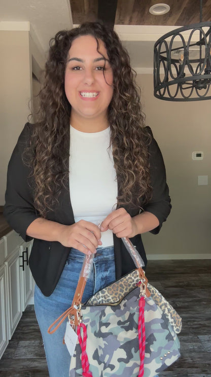 Pretty Simple Cosette Leopard Canvas Shoulder Bag
