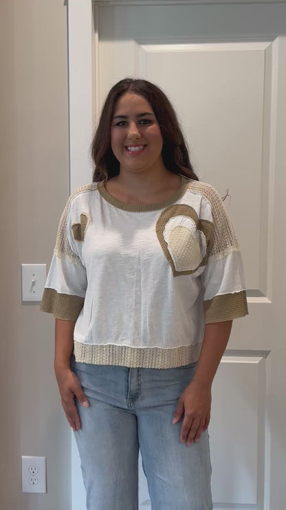 Heart In The Sand Oversized Patchwork Top
