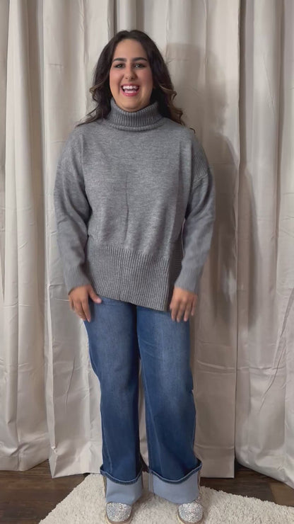 Charcoal Knit Sweater By White Birch