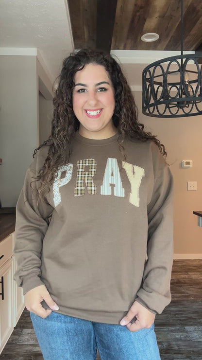 PRAY Appliqué Patch Sweatshirt – Espresso