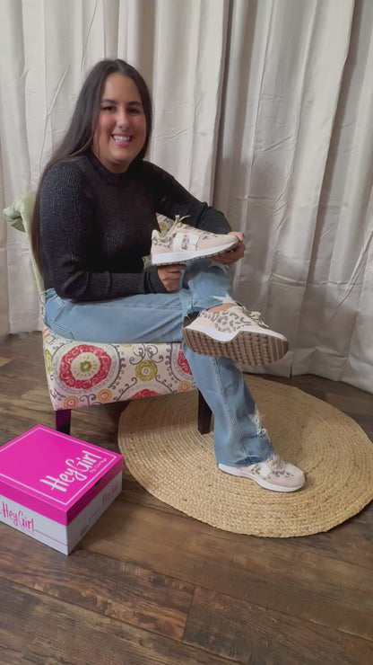 Corkys No Prob Tan Sparkle Leopard Sneaker