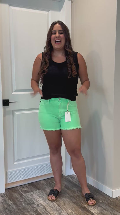 Neon Lime Shorts by KanCan