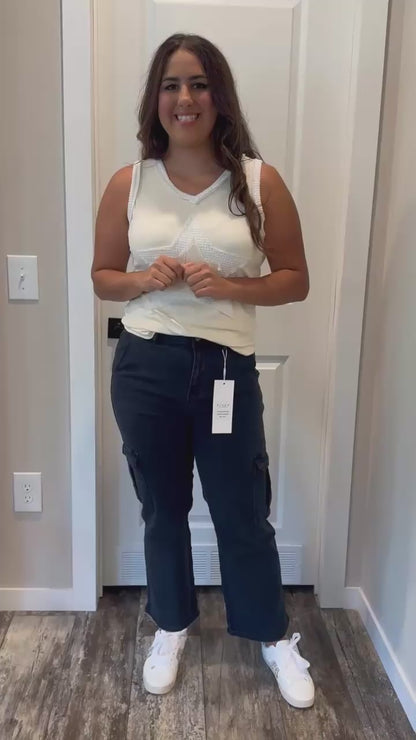 Risen Blueberry Crop Cargo Pants- Final Sale