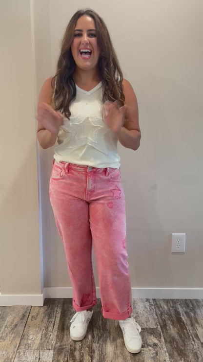Risen Star Struck Acid Wash Boyfriend Jean- Final Sale