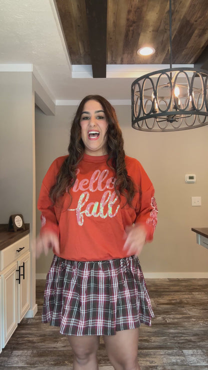 Brown Flannel Skort