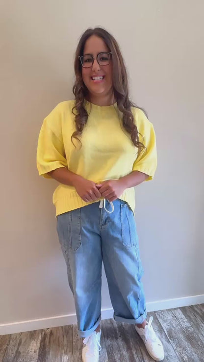 Risen Barrel Crop Jeans- Final Sale