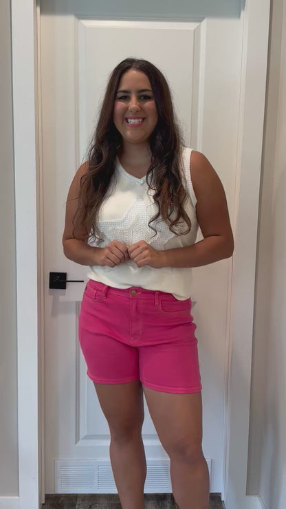 JUDY BLUE PINK PARADISE SHORTS