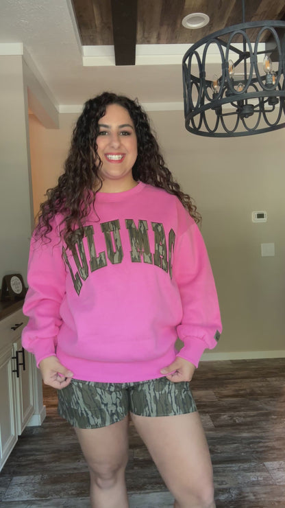 Bubblegum Pink Mossy Oak Bottomland Sweatshirt by Lulu Mac