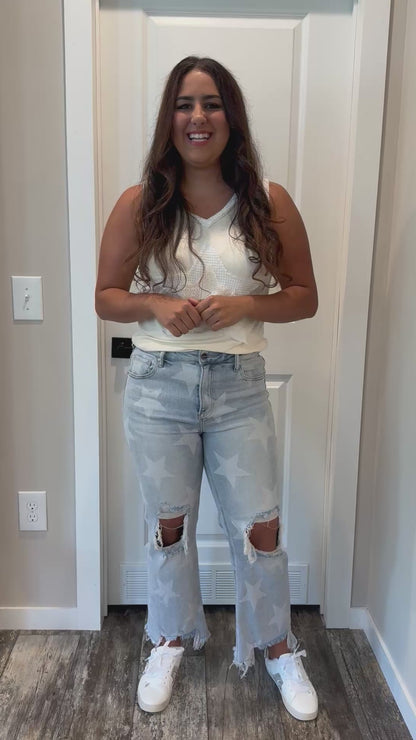 Risen Star Struck Straight Crop Jeans