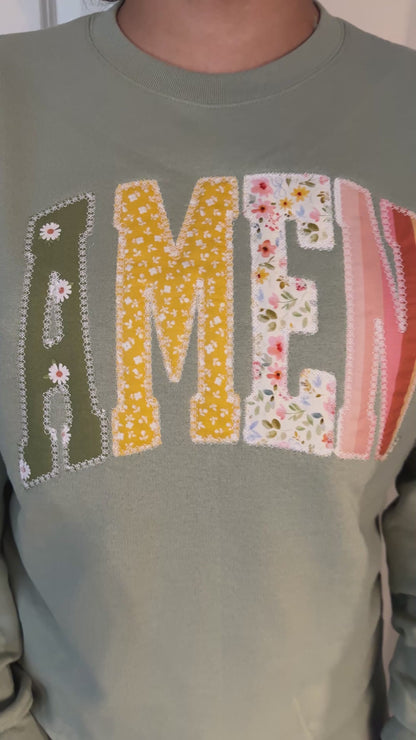 AMEN. Applique Sweatshirt & Tee