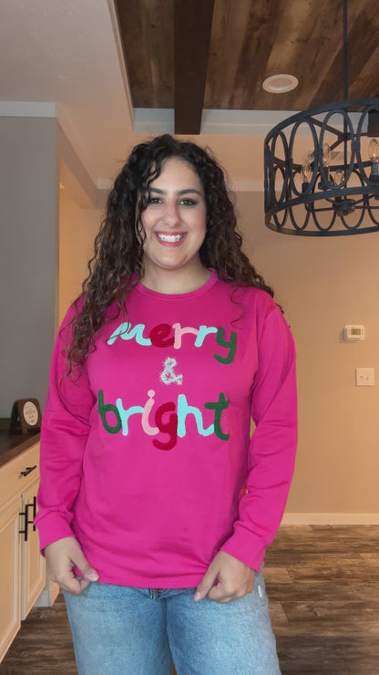 Merry & Bright Hot Pink Pullover