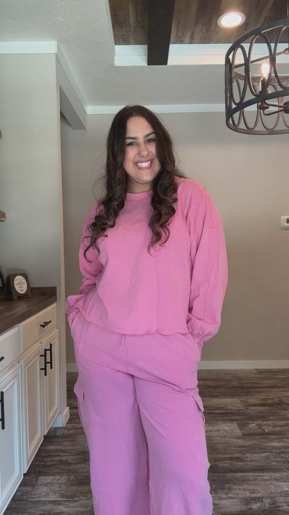 Pink Washed Lounge Set Final Sale
