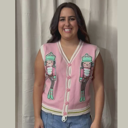 Sequin Nutcracker Sweater Vest by Emma & Grace